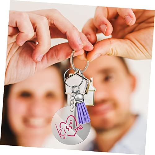 1Set Acrylic Keychain with Tassels and Jump Rings for DIY Crafts