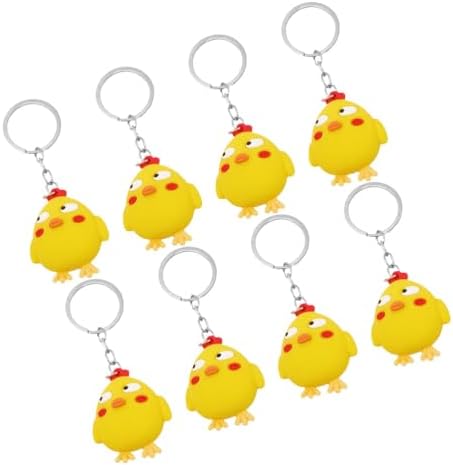 LOGOFUN 16PCS Funny Chicken Keychains for Bag Backpack Birthday Party Favors