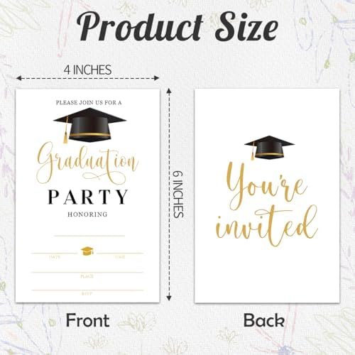 Graduation Invitation Cards With 20 Envelopes
