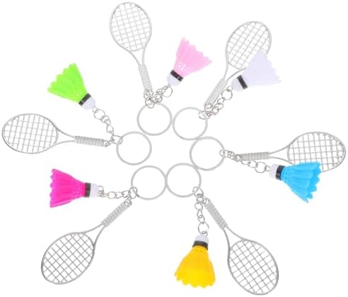 12pcs Mini Alloy Badminton Keychain with Shuttlecock Pendant