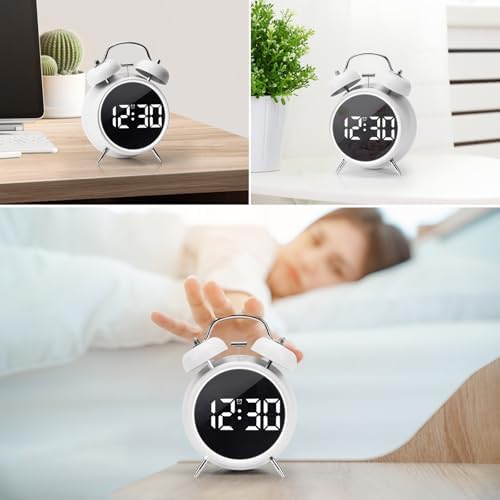 JUSTUP Loud Alarm Clock with LED Display and Night Light
