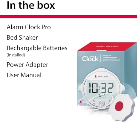 Bellman Symfon Vibrating Alarm Clock Pro with Bed Shaker