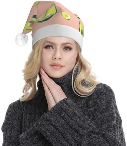 Many Avocado Print Christmas Hat with LED Lights