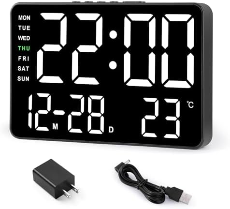 Amgico Digital Clock with Dual Alarms and Snooze