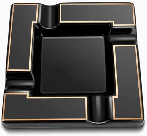 Seliau Large Ceramic Cigar Ashtray Black