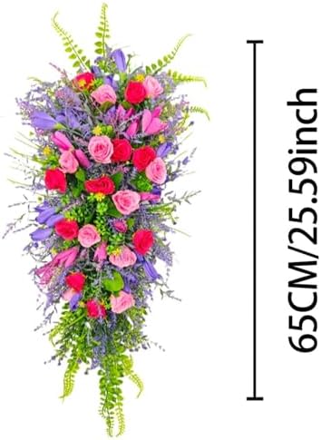Floral Swag Teardrop Wreath Spring Summer Decor