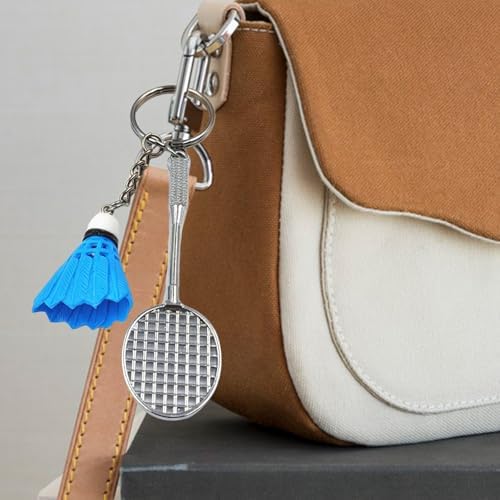 6Pcs Badminton Keyring Badminton Key Holder Backpack Purse Charm Pendant