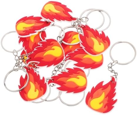 Wakauto 10Pcs Firefighter Keychain Flame Design