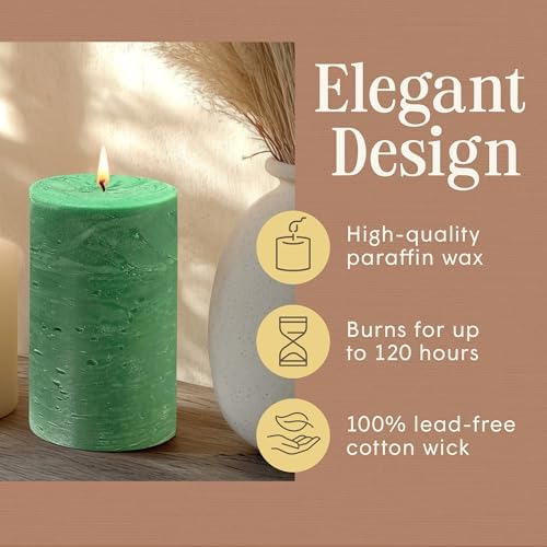 Mister Candle Unscented Green Pillar Candle 4x6