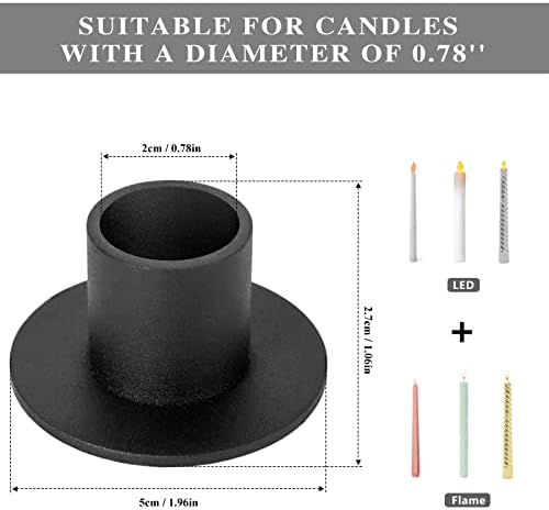 4 Pcs Black Candle Holders Retro Farmhouse Decor