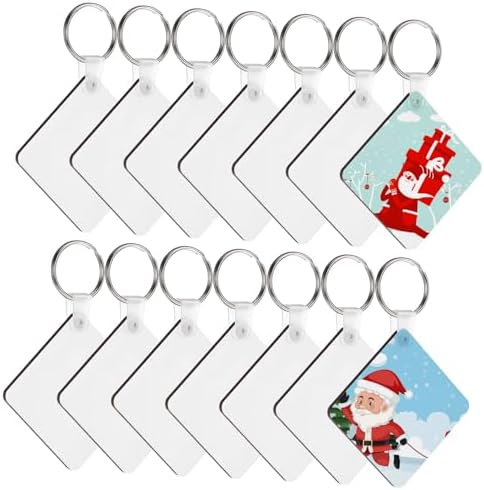 40Pcs Double Sided Sublimation Keyrings Blanks