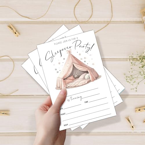 Sleepover Party Invitations with Envelopes