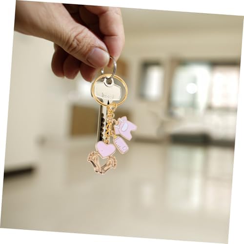 GLEAVI 1Set Shower Footprint Keychain and Mini Cupcake Rack