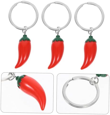 5PCS Simulation Chili Pepper Keychain Set for Backpack and Car Keys