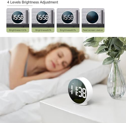 LED Digital Clock with Dual Alarm and 3 Brightness Levels