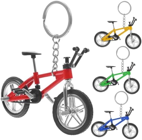 Homoyoyo 4pcs Mini Bicycle Keychains - Alloy Racing Bike Key Rings
