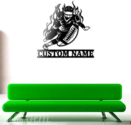 Custom Football Player V4 Metal Wall Art with LED Lights