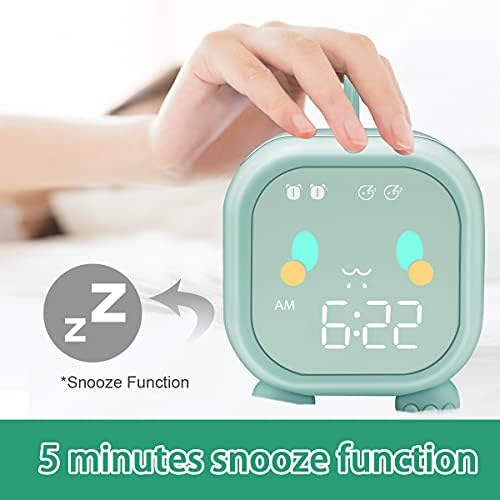 Kids Dinosaur Alarm Clock with Wake Up Light and Night Light USB Charging