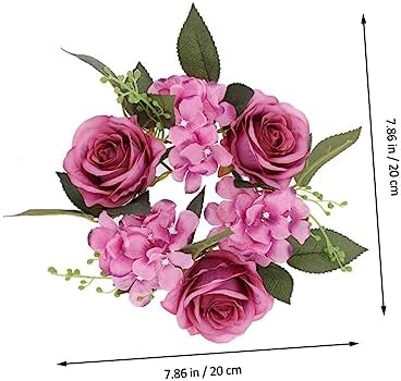 Elegant Faux Roses Candle Wreath for Home Decor