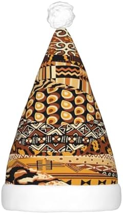 African Style Patchwork Print LED Christmas Hat for Adults