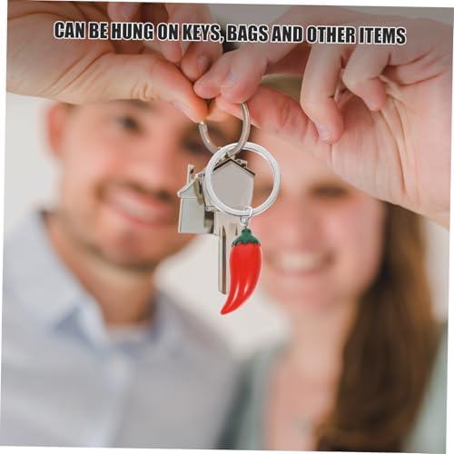 5PCS Simulation Chili Pepper Keychain Set for Backpack and Car Keys