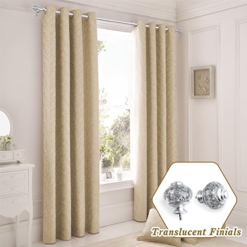 USFOOK 1 Inch Telescoping Curtain Rods 72-144 Inches