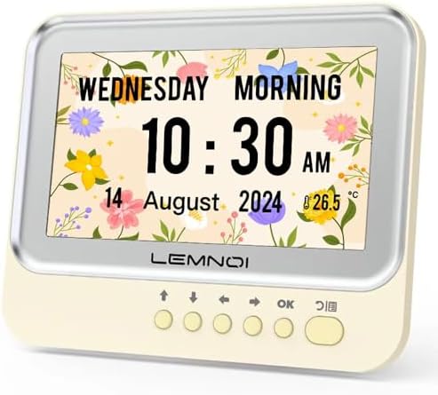 Dementia Clock with 15 Alarms and Customizable Display Modes