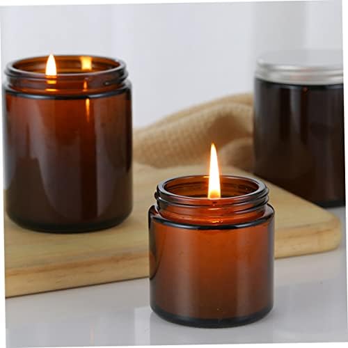 VILLFUL 10pcs Scented Candle Jar Lid Glass Perfume Bottle Aroma Container