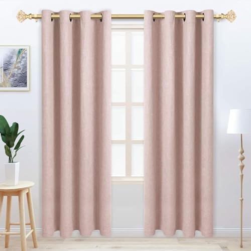 TONIAL Telescoping Window Rods 48-84 Inch Luxury Gold Diamond Finial