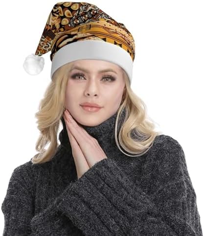 African Style Patchwork Print LED Christmas Hat for Adults