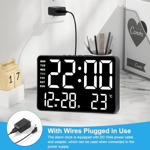 Amgico Digital Clock with Dual Alarms and Snooze