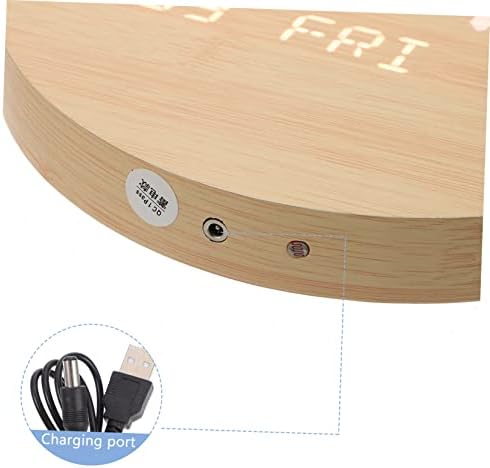1pc Multifunctional LED Wooden Alarm Clock with Mirror