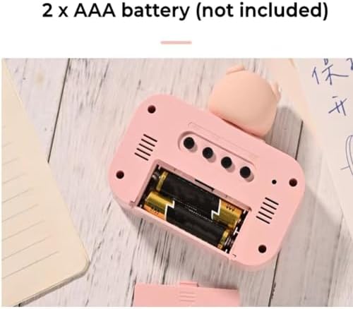 Tnfeeon Cute Electronic Alarm Clock with LED Display for Girls Bedroom