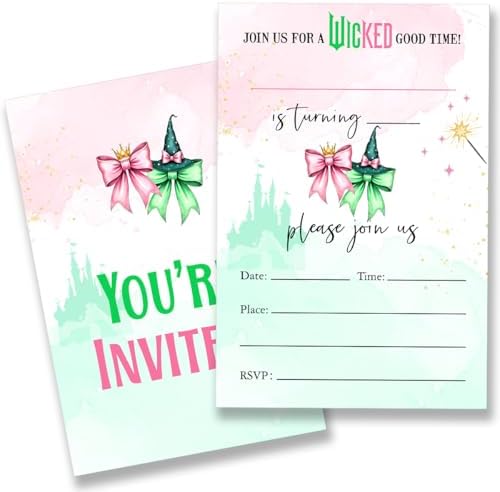 Wicked Birthday Invitations Set of 20 with Envelopes
