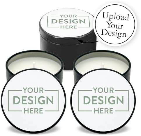 Personalized Candles with Photo Custom Wedding Favor Tin Set