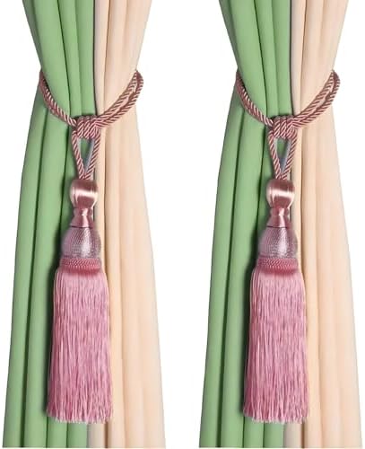 SWTOOL Pink Curtain Holdbacks Tiebacks Set of 2