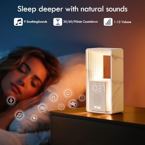 WILIT Digital Alarm Clock with Sunrise Light and White Noise