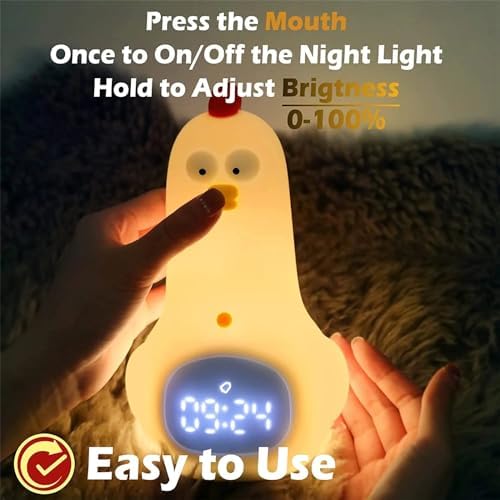 DIYCAM Cute Chicken Alarm Clock Night Light