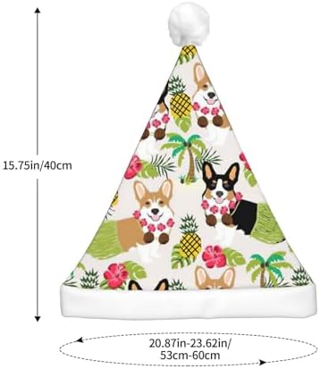 Corgi Pineapple Print LED Christmas Hat for Adults