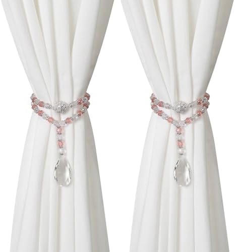 SUQ I OME Pink Crystal Beaded Curtain Tieback