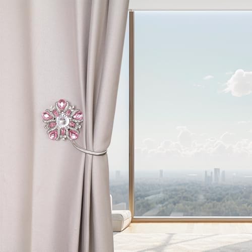 SUQ I OME Luxury Crystal Curtain Holdback with Magnetic Buckle 2PCS