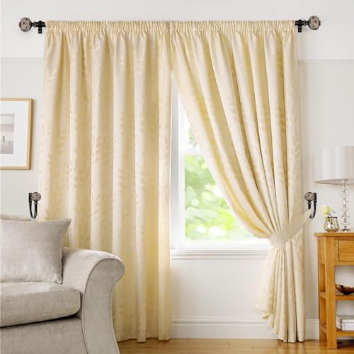 2 Pack Black Curtain Holdbacks with Leaf Finials
