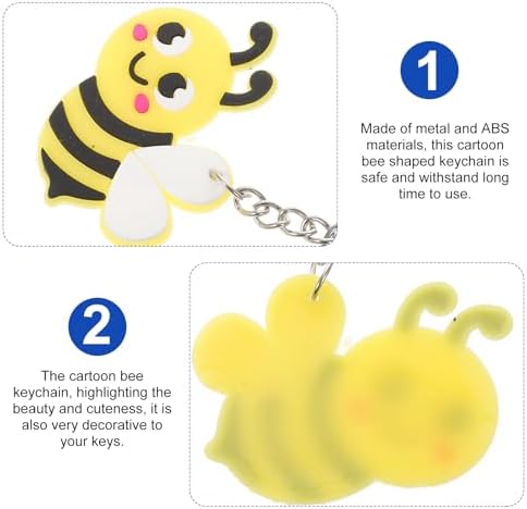KESYOO 120 Piece Cartoon Bee Keychain Set