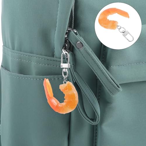 LUOZZY 12 Pcs Realistic Shrimp Keychain Pack