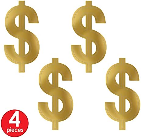 Beistle Foil Dollar Sign Silhouettes Pack of 4