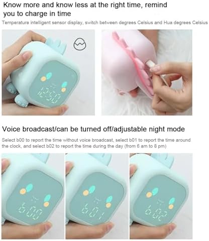 Cute Dinosaur LED Alarm Clock with Night Light