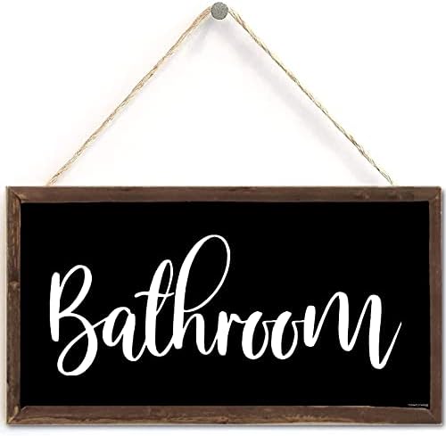 Tomato Fanqie Black Bathroom Wall Art 6x12 Inch Hanging Sign