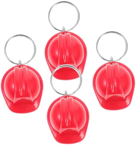 4Pcs Helmet Shaped Keychain Cute Metal Decor Accessories