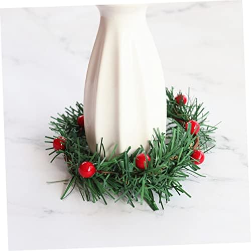 Christmas Candle Garland with Red Berries for Home Decor