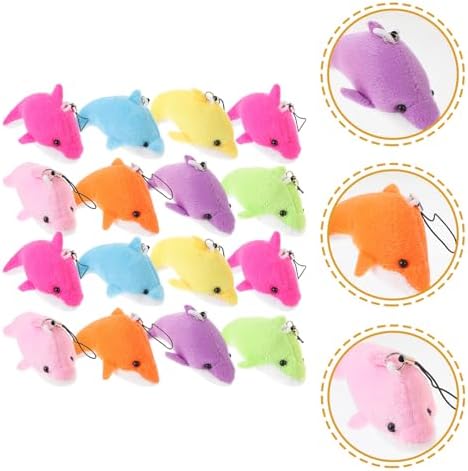 SAFIGLE 25pcs Plush Dolphin Keychains for Bags and Keys